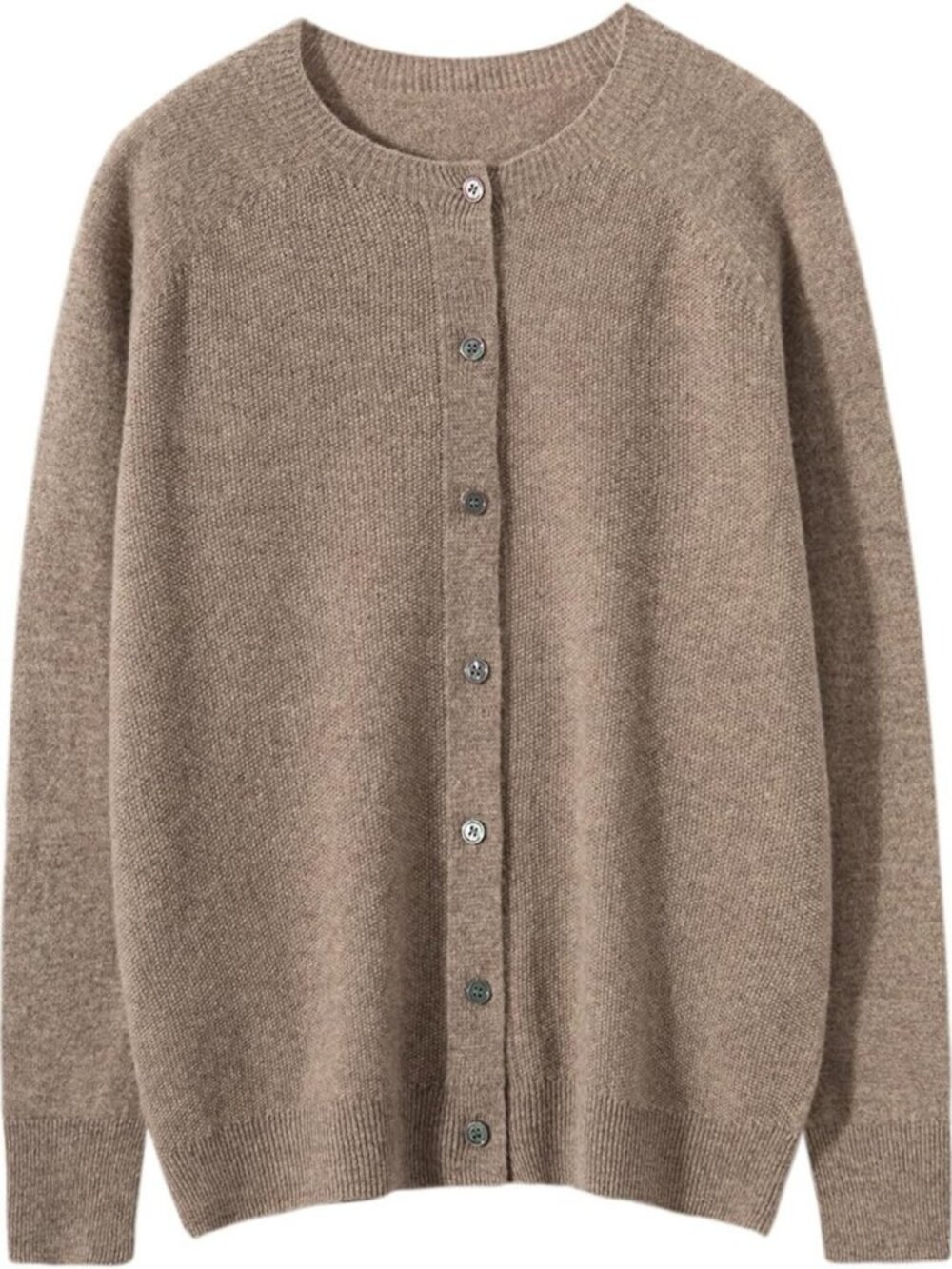 Cozy 100% Merino Wool Crew Neck Cardigan | Lightweight Knit Sweater for Women